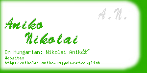 aniko nikolai business card